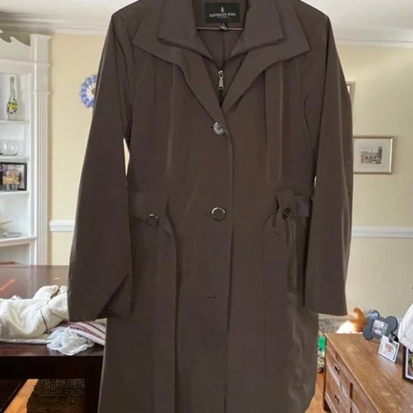 London Fog Brown Rain Jackets Size XS - Picture 2 of 2
